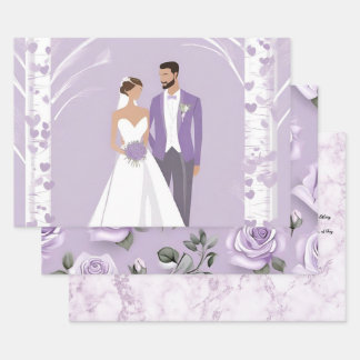 Papier d'emballage Lavande et mariage blanc