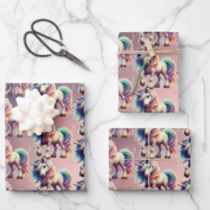 Papier d'emballage Licorne Magique