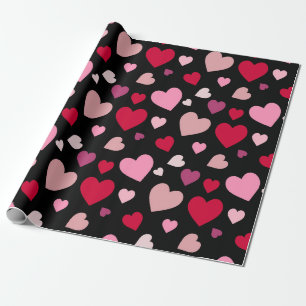 Papier d'emballage Love Hearts Cadeau de la Saint-