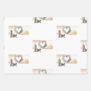 Papier d'emballage mariage pour cadeaux et douche