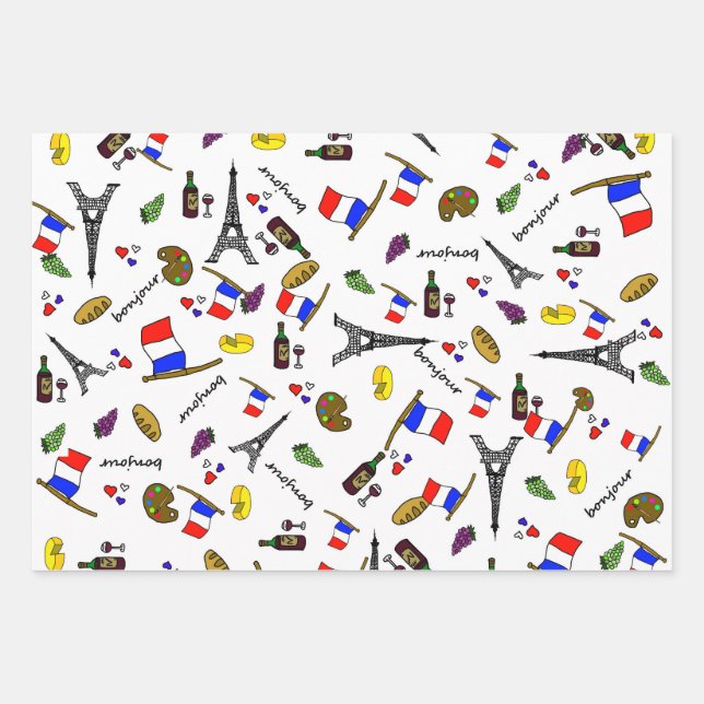 Papier d'emballage motif Paris (Devant)