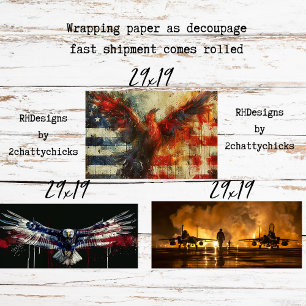 Papier d'emballage patriotique pour découpage 3 fe