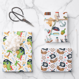 Papier d'emballage perroquets du paquet pirate