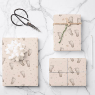 Papier d'emballage Pieds de Bébé, Papier Cadeau po