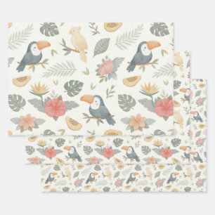 Papier d'emballage plat pour Baby Shower Tropical