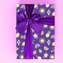 Papier d'emballage pour anniversaire d'enfants, Fu