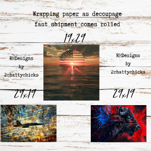 Papier d'emballage pour découpage Patriotique Amér