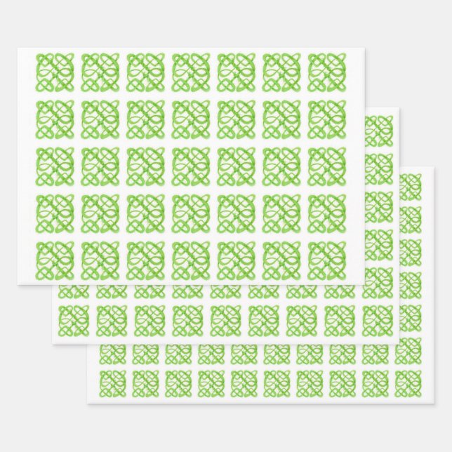 PAPIER D'EMBALLAGE POUR DRAP PLAT GREEN CELTIC KNO (Lot)