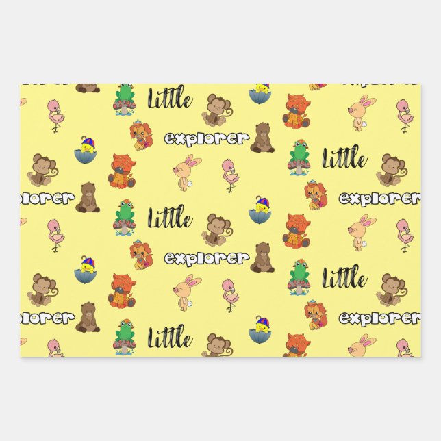 Papier d'emballage pour drap plat Little Explorer (Devant)