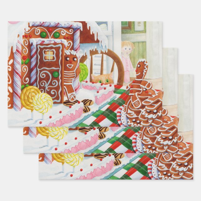 PAPIER D'EMBALLAGE POUR DRAP PLAT SURPRISE GINGERB (Lot)