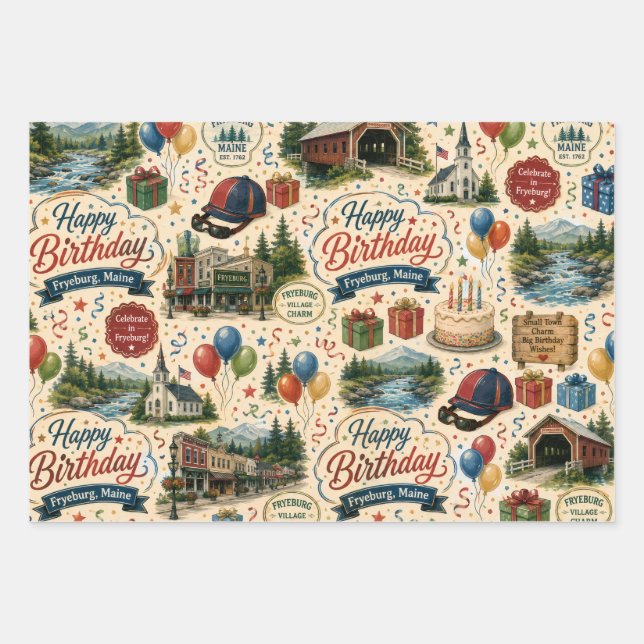 Papier d'emballage pour la célébration d'anniversa (Devant)