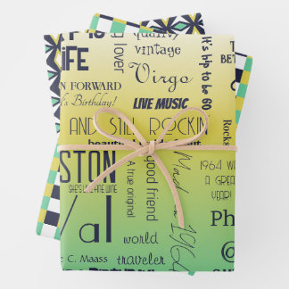 Papier d'emballage pour l'anniversaire de Val mis 