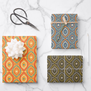 Papier d'emballage pour Noël avec motif ogee.