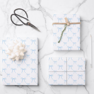 Papier d'emballage prépa Grandmillennial Bleu Ruba