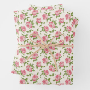 Papier d'emballage Roses roses