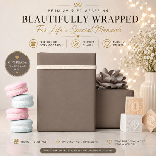Papier d'emballage Taupe Emballage cadeau minima