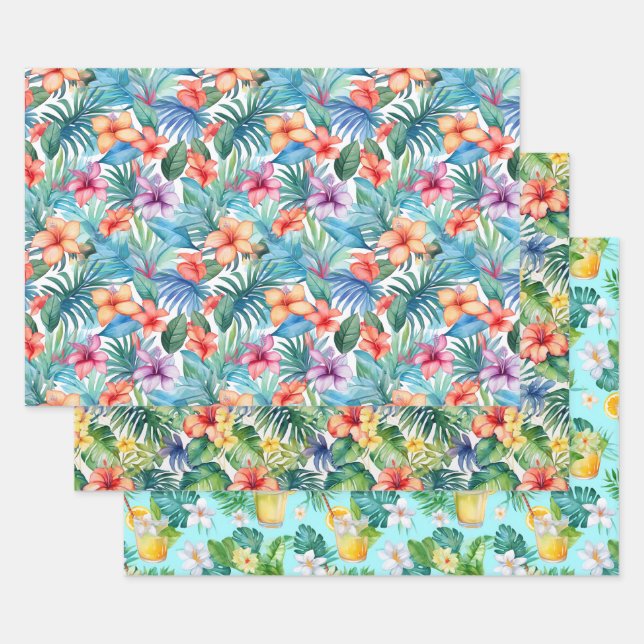 Papier d'emballage Tropical Summer (Lot)