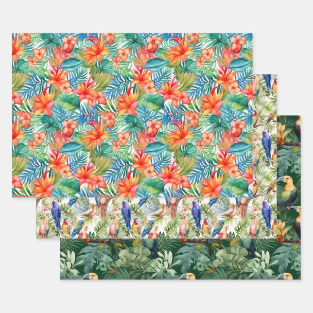 Papier d'emballage Tropical Summer (Lot)