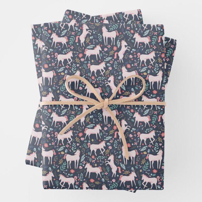 Papier d'emballage Unicorn Fields (En situation)