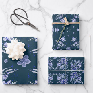 Papier d'emballage vintage bleu