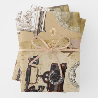Papier d'emballage vintage de style ancien