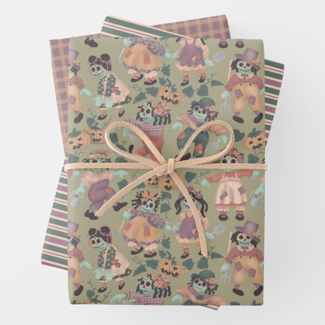 Papier d'emballage Zombies de poupée Halloween Rag (En situation)