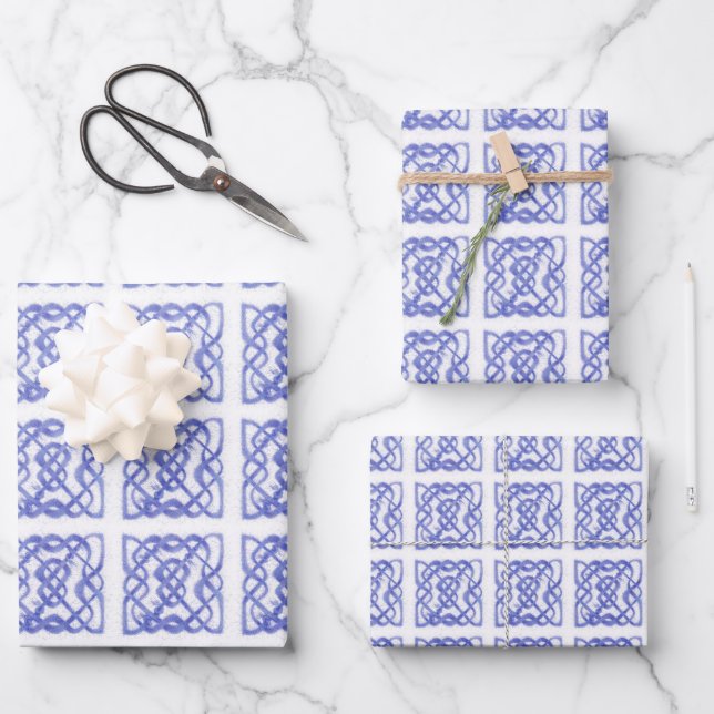 Papier d'enrobage à feuilles plates VIOLET CELTIC  (Recto)