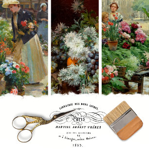 Papier d'enrobage de découpage vintage du marché d