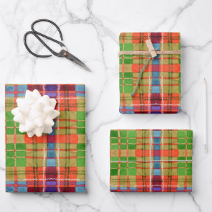 Papier d'enrobage de feuille plat MAC RAE TARTAN