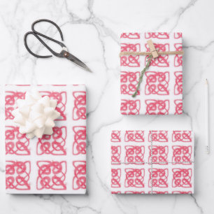 Papier d'enrobage rose CELTIC KNOT
