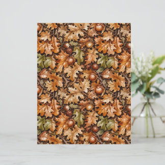 Papier dense feuillage d'automne de glands et de f