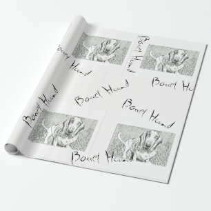 Papier d'enveloppe de cadeau de Basset Hound
