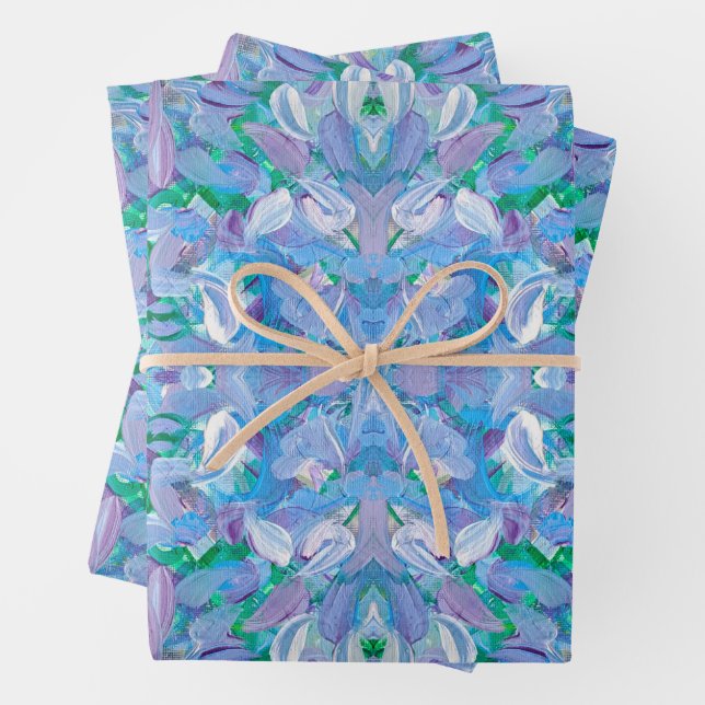 Papier d'enveloppement Abstrait à pâte violet (En situation)