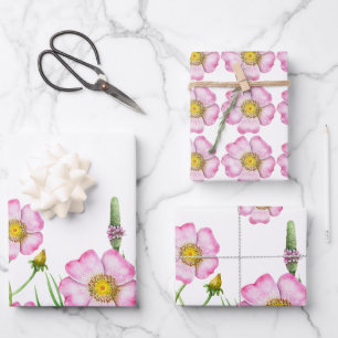 Papier d'enveloppement baby shower en fleur