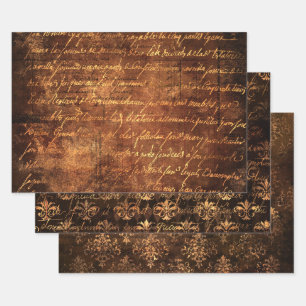 Papier d'enveloppement Brown doré vintage