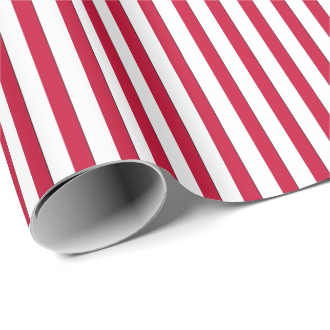 Papier d'enveloppement cadeau rayé-Rouge-Blanc 07 (Coin rond)