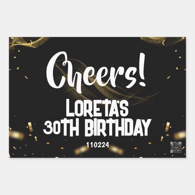Papier d'enveloppement d'anniversaire surpris pour (Devant)
