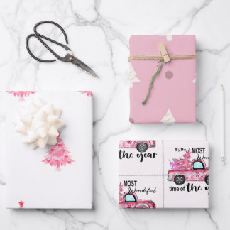 Papier d'enveloppement d'arbre rose