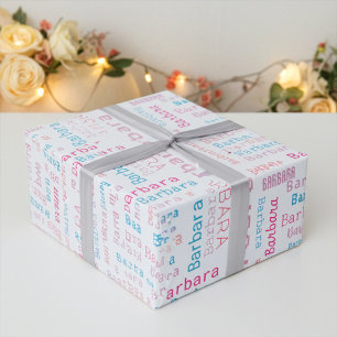 Papier d'enveloppement de cadeau de nom coloré per