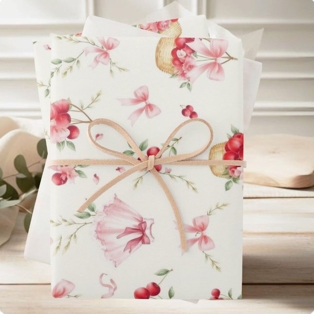 Papier d'enveloppement de cerisier rose floral (Créateur téléchargé)