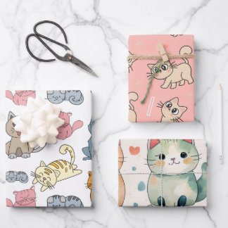Papier d'enveloppement de chats mignon, Papier cad