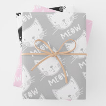 Papier d'enveloppement de chats mignonne Fille ros