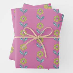 Papier d'enveloppement de fleurs de folklore