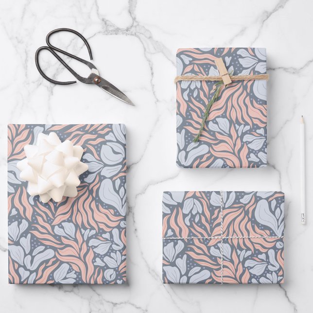 Papier d'enveloppement de fleurs sauvages - Pêche  (Créateur téléchargé)