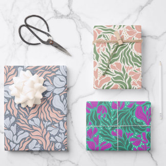 Papier d'enveloppement de fleurs sauvages - Trio c