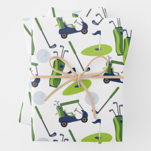 Papier d'enveloppement de golf Marine & Green