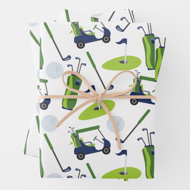 Papier d'enveloppement de golf Marine & Green (En situation)