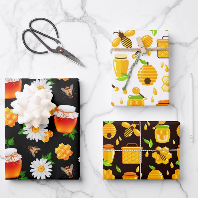 Papier d'enveloppement de l'abeille de miel série  (Recto)