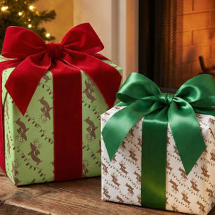 Papier d'enveloppement de Noël Dachshund - Deux st