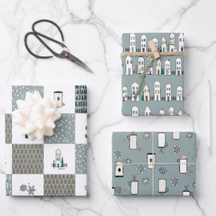 Papier d'enveloppement de Noël de coordination amu